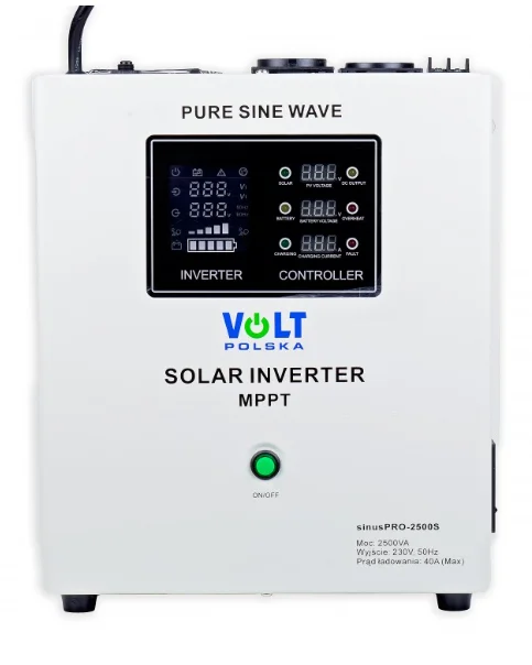 Гібридний інвертор Volt Polska SINUS PRO 2500 S 24/230V (1,8 кВт, 1 фаза, АКБ 24 В)