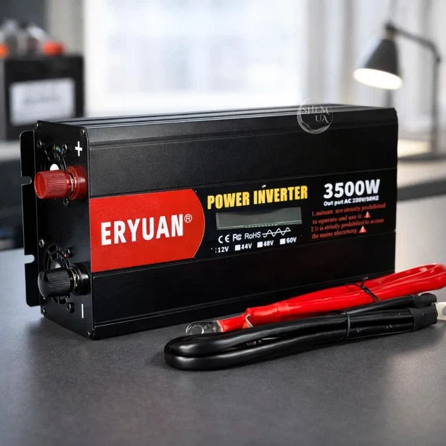 Автомобильный инвертор Eryuan ER-3500 (12 В → 230 В, 1750 Вт, чистая синусоида), фото 3