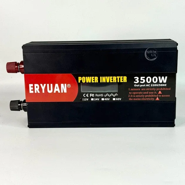 Автомобильный инвертор Eryuan ER-3500 (12 В → 230 В, 1750 Вт, чистая синусоида), фото 1