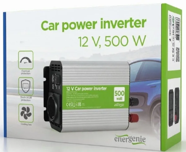 Автомобільний інвертор EnerGenie EG-PWC500-01 (12 В → 230 В, 500 Вт, модифікована синусоїда)