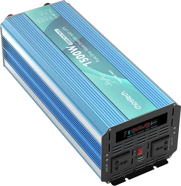 Інвертор із зарядкою Choetech INV-C1500WUPS-EU (12 В → 230 В, 1500 Вт, чиста синусоїда), фото 3