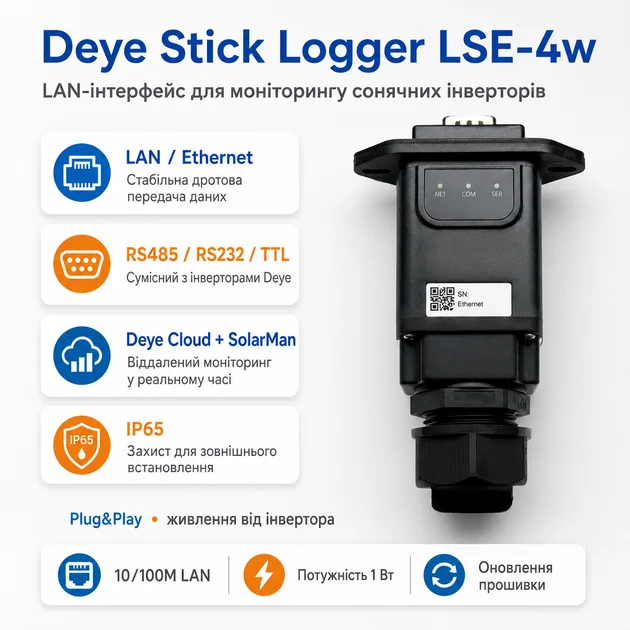 Логер Deye Stick Logger LSE-4W (LAN + Wi-Fi), фото 2