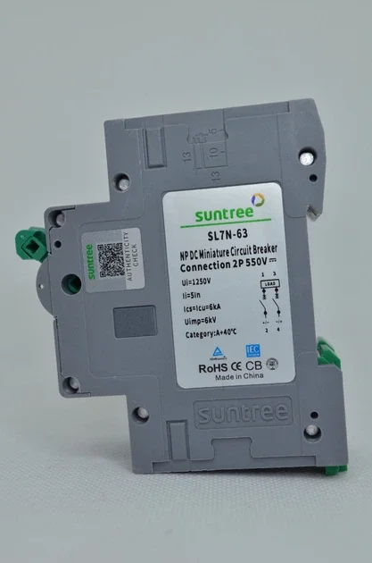 Автоматический выключатель DC Suntree SL7-63 2P 20 А, 550 В DC, фото 2