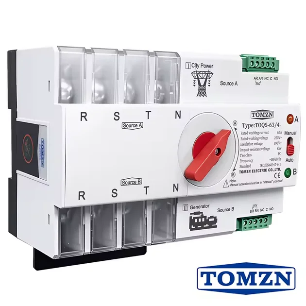 Автоматичний перемикач Tomzn TOQ5-63 4P 63 А (АВР)